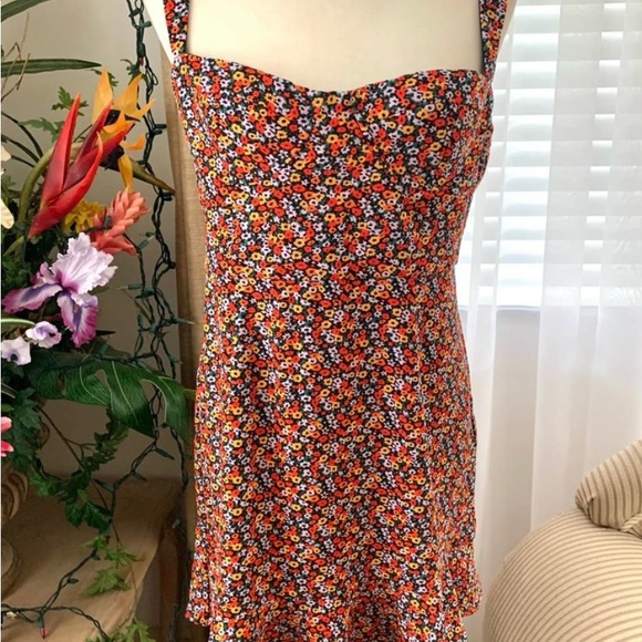 Anthropologie x Hutch Ditsy Floral Corset Mini Dress in Red Multi - Picture 4 of 8